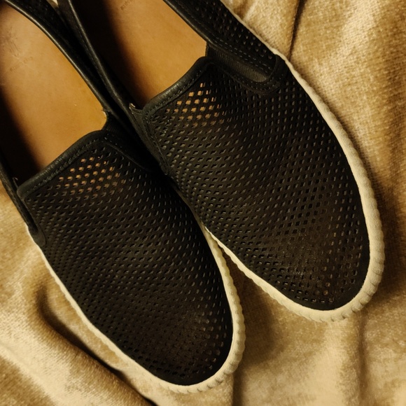 Frye Black Camille Leather Perforated Slip On Shoe, Size 8 - Picture 7 of 15